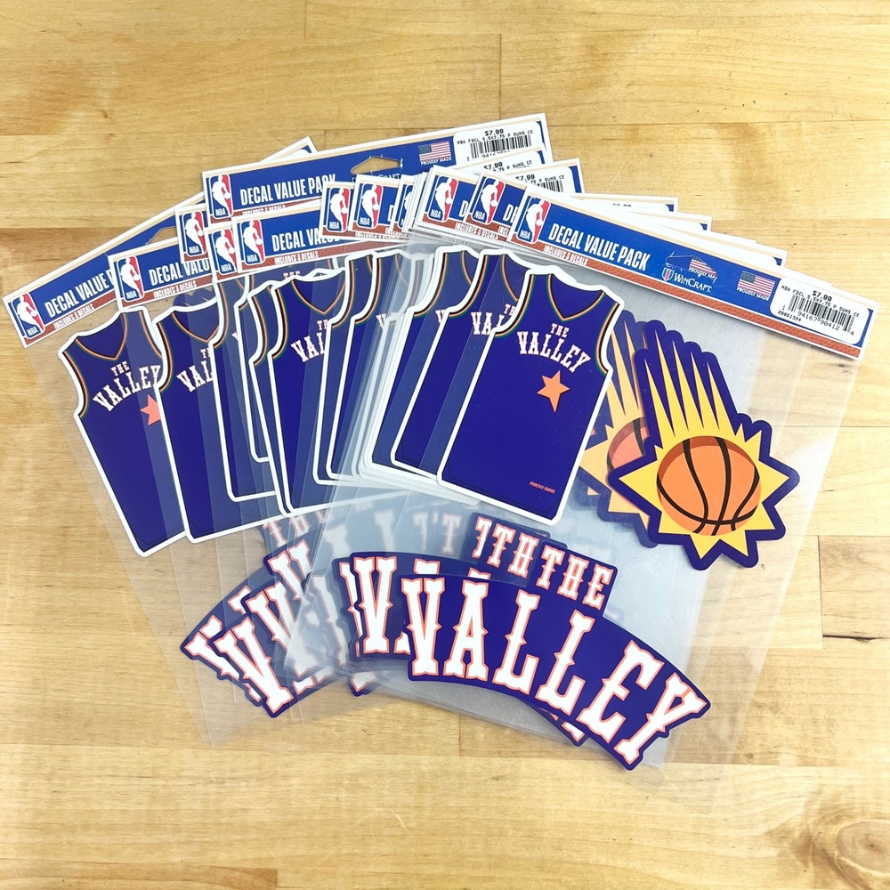 Phoenix Suns WinCraft Decal Value Pack NBA The Valley Purple Orange New 18 Pack